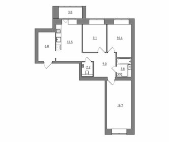 Квартира 75,3 м², 3-комнатная - изображение 2