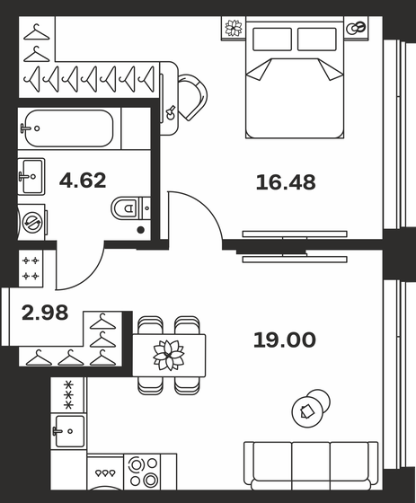 41,8 м², 1-комнатная квартира 9 521 280 ₽ - изображение 33
