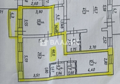 Квартира 60 м², 3-комнатная - изображение 1