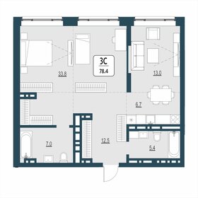 Квартира 78,4 м², 3-комнатная - изображение 1