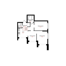Квартира 59,8 м², 3-комнатная - изображение 2