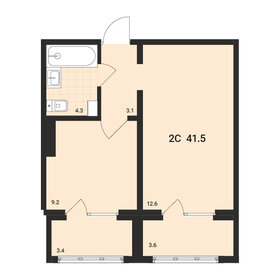 Квартира 41,5 м², 2-комнатная - изображение 1