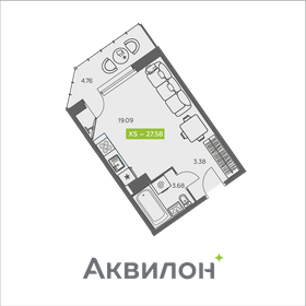 Квартира 27,6 м², студия - изображение 1