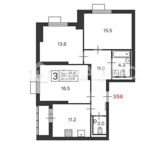 Квартира 75,6 м², 3-комнатная - изображение 2