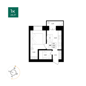 Квартира 28,4 м², 1-комнатная - изображение 1