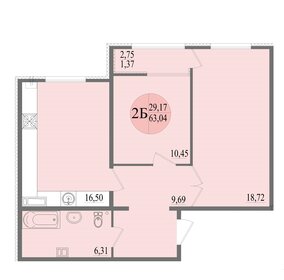 Квартира 63 м², 2-комнатная - изображение 2