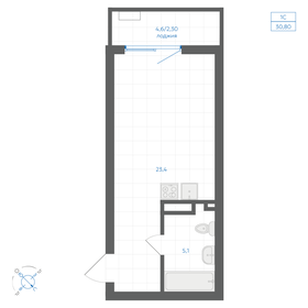 Квартира 30,8 м², студия - изображение 1