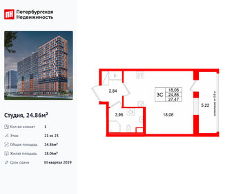 Квартира 24,9 м², студия - изображение 1