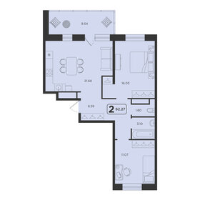 Квартира 62,3 м², 2-комнатная - изображение 1
