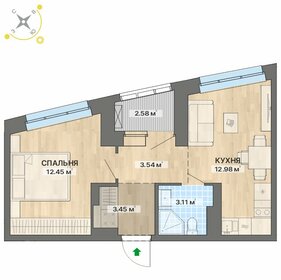 Квартира 38,1 м², 1-комнатная - изображение 1