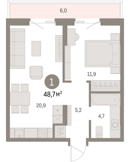25,2 м², квартира-студия 5 866 921 ₽ - изображение 33