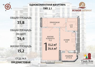 Квартира 34,4 м², 1-комнатная - изображение 1