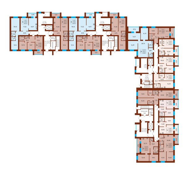 50,9 м², 2-комнатная квартира 7 200 000 ₽ - изображение 66