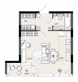 Квартира 43,2 м², студия - изображение 2
