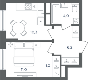 Квартира 32,5 м², 1-комнатная - изображение 1