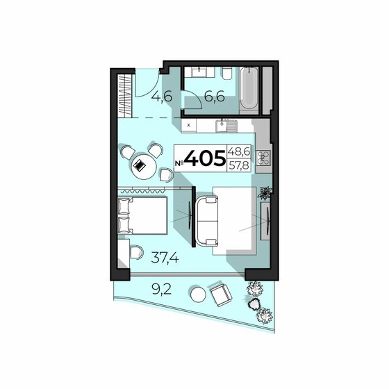 55,5 м², 2-комнатные апартаменты 29 415 000 ₽ - изображение 15