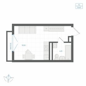 Квартира 24,7 м², студия - изображение 1