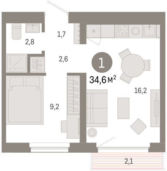 93,1 м², 3-комнатная квартира 7 650 000 ₽ - изображение 119
