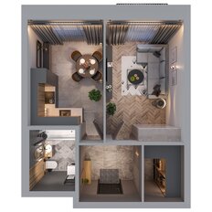Квартира 37,8 м², 1-комнатная - изображение 4