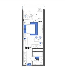 Квартира 31 м², студия - изображение 1