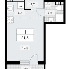 Квартира 22 м², студия - изображение 1