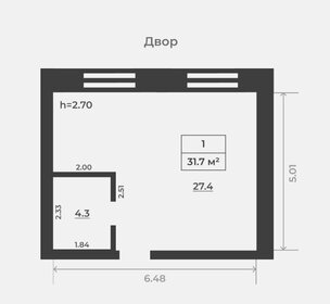 Квартира 31,7 м², 1-комнатная - изображение 1