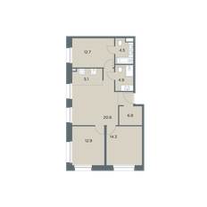 Квартира 81,8 м², 4-комнатная - изображение 4