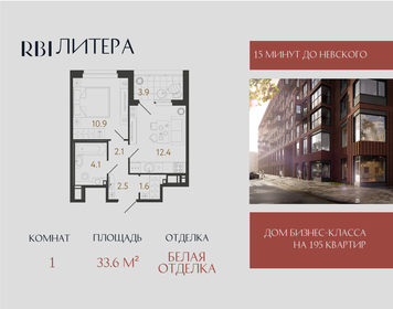 Квартира 33,6 м², 1-комнатная - изображение 1
