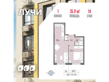 Квартира 35,9 м², 1-комнатная - изображение 1