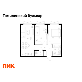 Квартира 52,1 м², 2-комнатная - изображение 1