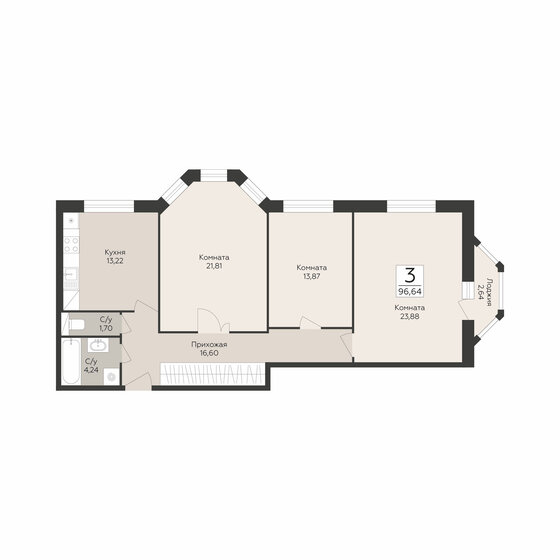 75 м², 3-комнатная квартира 12 650 000 ₽ - изображение 81