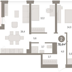 Квартира 78,7 м², 3-комнатная - изображение 2