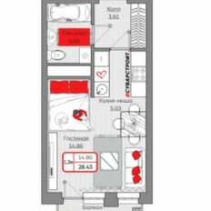 Квартира 28,4 м², студия - изображение 2