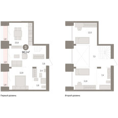 Квартира 90,1 м², 3-комнатная - изображение 3
