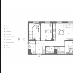 Квартира 92 м², 3-комнатная - изображение 3