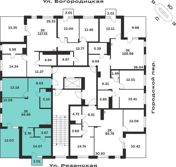 91,5 м², 2-комнатная квартира 11 893 700 ₽ - изображение 26