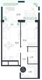 Квартира 71,6 м², 1-комнатная - изображение 1