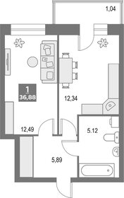 Квартира 36,9 м², 3-комнатная - изображение 1