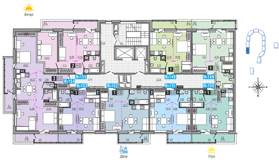 76,2 м², 3-комнатная квартира 8 758 400 ₽ - изображение 20