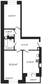 Квартира 55,5 м², 2-комнатная - изображение 1