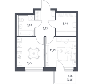 Квартира 36,5 м², 1-комнатная - изображение 1