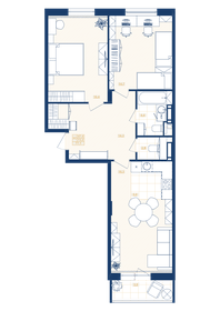 Квартира 77,1 м², 2-комнатная - изображение 1