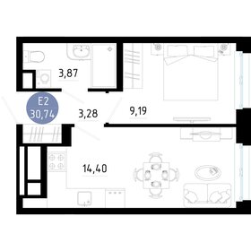 Квартира 30,7 м², 1-комнатная - изображение 1