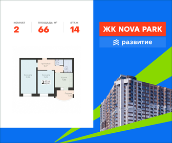 Квартира 66 м², 2-комнатная - изображение 1