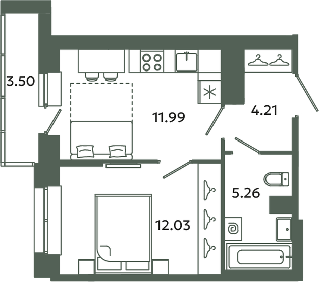 31,9 м², 1-комнатная квартира 6 312 561 ₽ - изображение 23