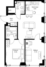 Квартира 57,6 м², 2-комнатная - изображение 2