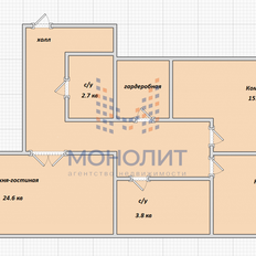 Квартира 88,6 м², 3-комнатная - изображение 3