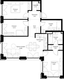 Квартира 93,5 м², 3-комнатная - изображение 2