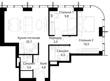 Квартира 66,2 м², 2-комнатная - изображение 2