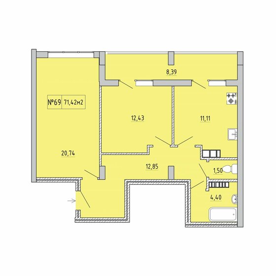 60,3 м², 3-комнатная квартира 11 330 000 ₽ - изображение 78